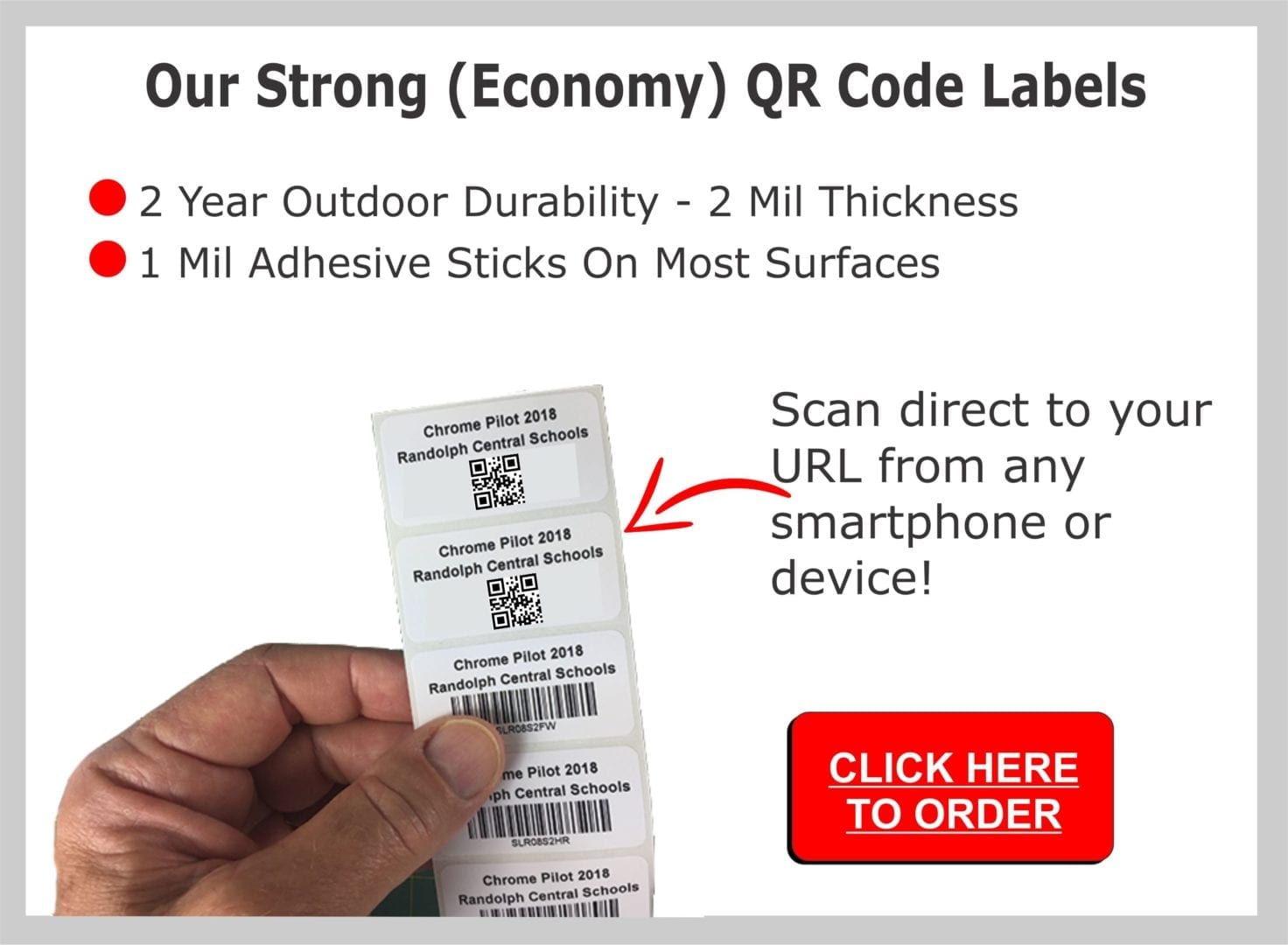 QR code asset labels on Strong construction