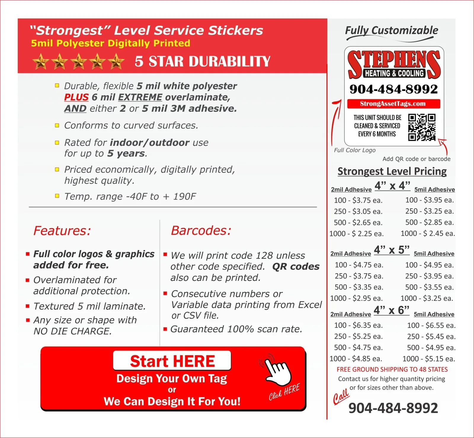 Custom service stickers in production