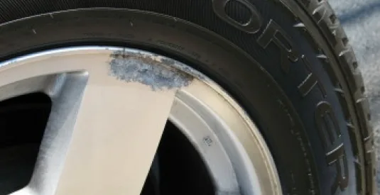 Aluminum wheel corrosion versus a Strongest plastic tag