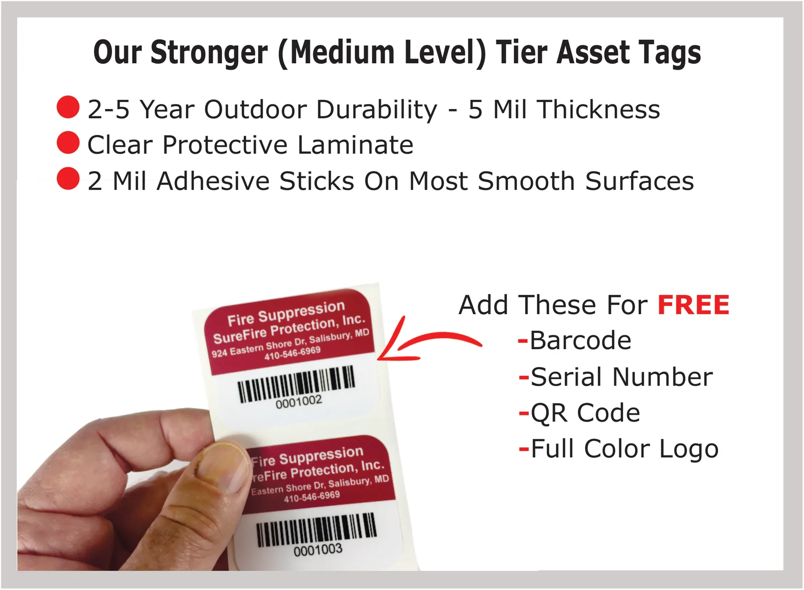 QR code asset labels on Stronger construction